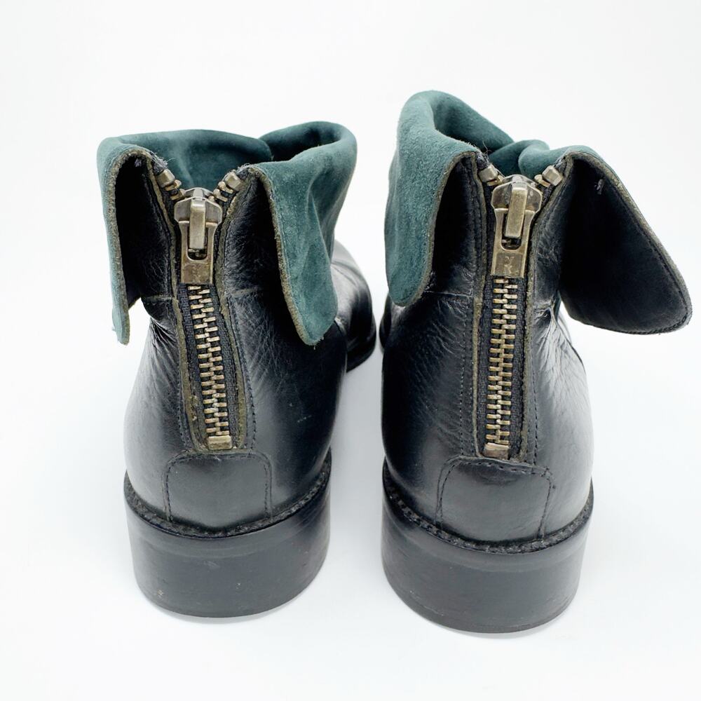 Schuler & Sons Philadelphia Womens Suede Contrast Cuff Leather Black Booties 9B - Picture 4 of 7